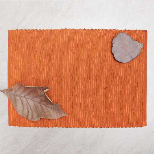 Textured Orange Table Mats - Set of 4
