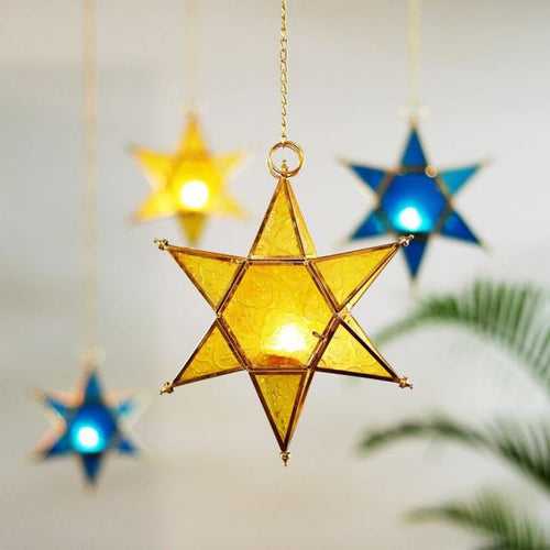 Yellow Star Hanging Lantern