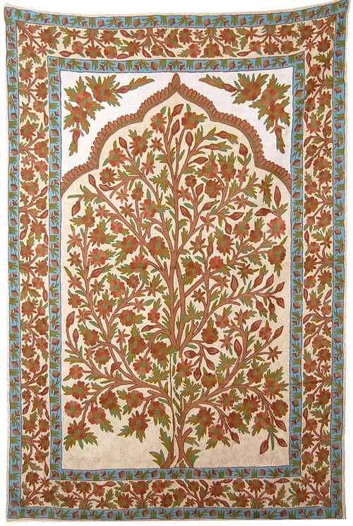 ChainStitch Tapestry Wall Hanging Area Rug, Multicolor Embroidery 6x4 feet #CWR24107