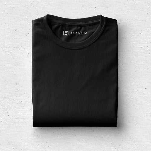 Black Crew Neck  Half Sleeve Unisex T-Shirt