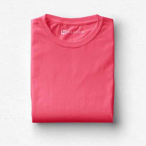 Flamingo Pink Crew Neck  Half Sleeve Unisex  T-shirt