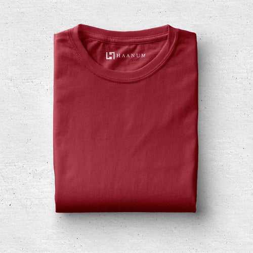 Maroon Crew Neck  Half Sleeve Unisex T-Shirt