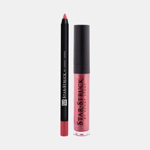 Berry Glimmer - 2Pcs Lip Kit, Lip Gloss & Lipliner Kit - Shimmer Pink