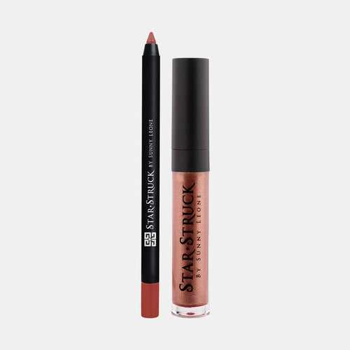 Bronze Beauty - 2Pcs Lip Kit, Lip Gloss & Lipliner Kit - Shimmer Brown