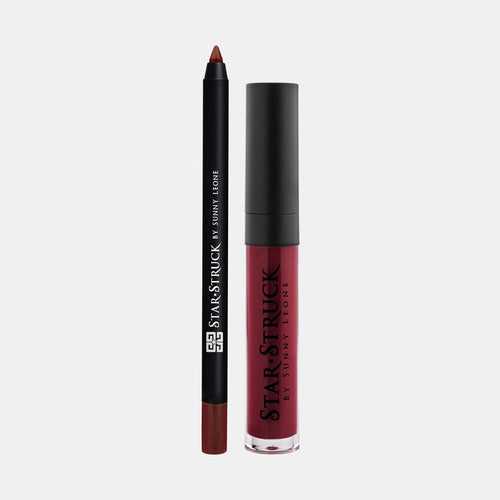 Starry Night - 2Pcs Lip Kit, Lip Gloss & Lipliner Kit - Maroon