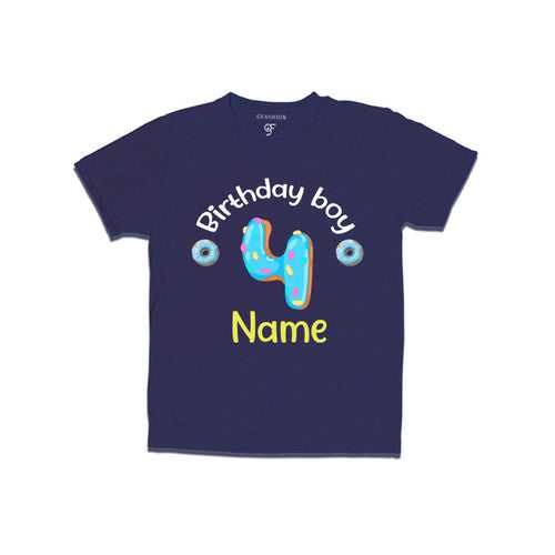 Donut Birthday boy t shirts with name customized for 4th birthday