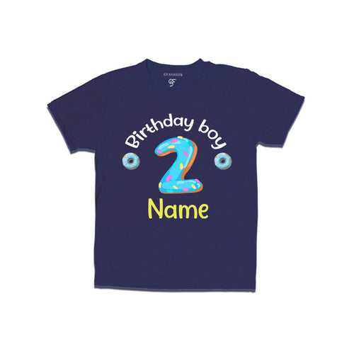 Donut Birthday boy t shirts with name customized for 2nd birthday