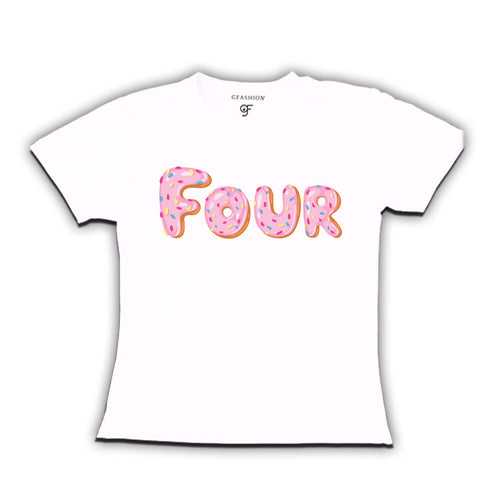 Donut Birthday girl t shirts for 4th birthday