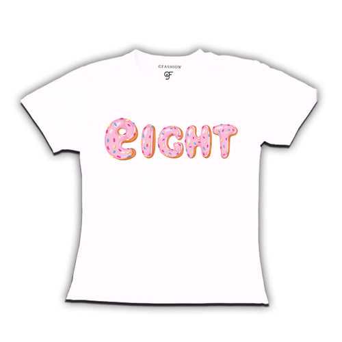 Donut Birthday girl t shirts for 8th birthday