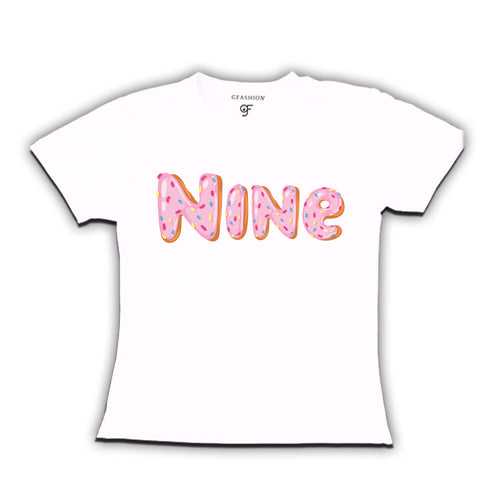 Donut Birthday girl t shirts for 9th birthday