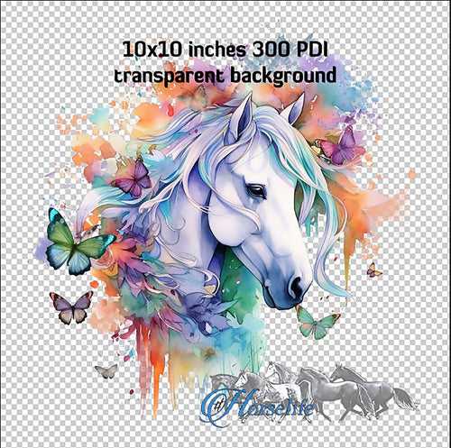 Digital Download Sublimation/DTF Colorful Horse design H110