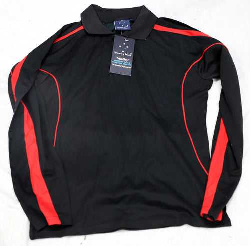 Sale Polos - SIZE 10 Black/Red Long Sleeve PS70