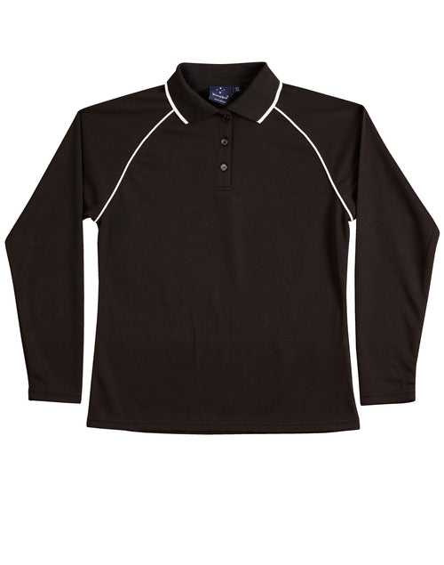Sale Polos - Black/White SIZE 10 Long Sleeve PS44