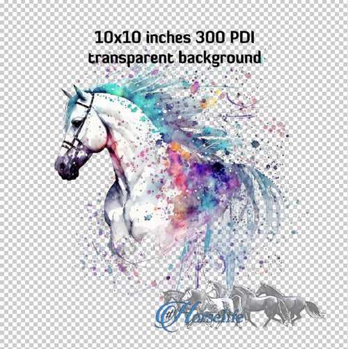 Digital Download Sublimation/DTF spatter painted Horse design H103