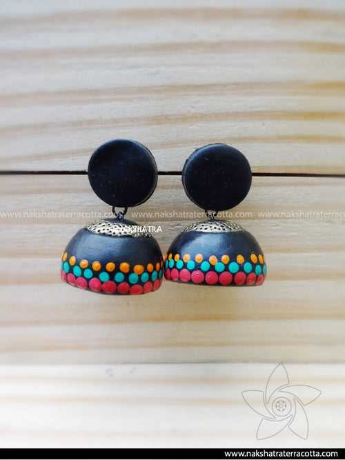 Multicolour dotted jhumka