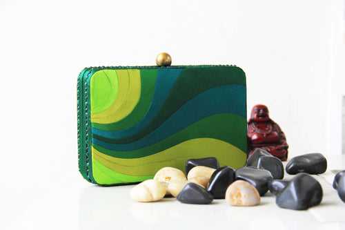 Emerald Green Peace Wave Clutch