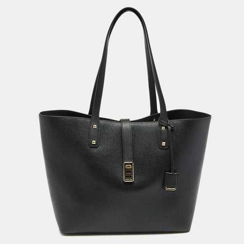 MICHAEL KORS KARSON LARGE Black LEATHER CARRY-ALL TOTE  BAG