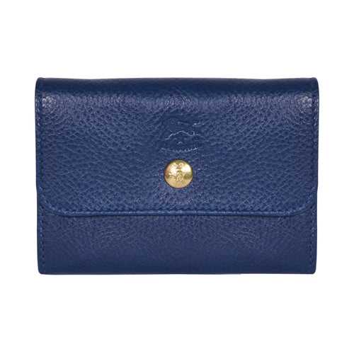 IL BISONTE LIBERTY WOMEN'S  WALLET  IN BLUE GRAIN COWHIDE LEATHER