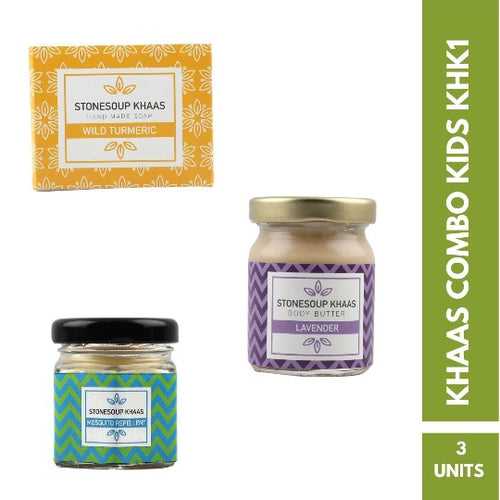 Gift Combo for kids (KHK1) - Wild Turmeric Soap, Lavender Body Butter, Mosquito Repellent