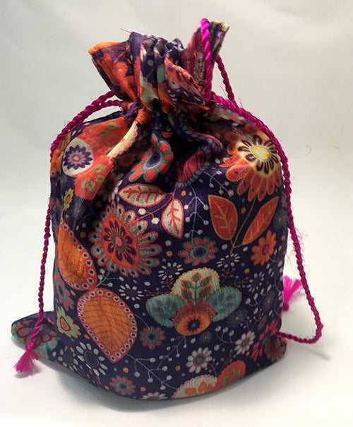 Chanderi Potli Bags /Gift Bags (pack of 5)
