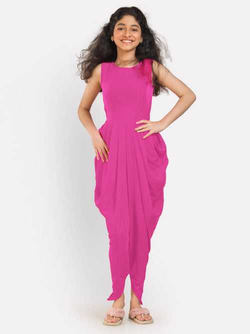 Elasticated Dhoti Jumpsuit for Girls