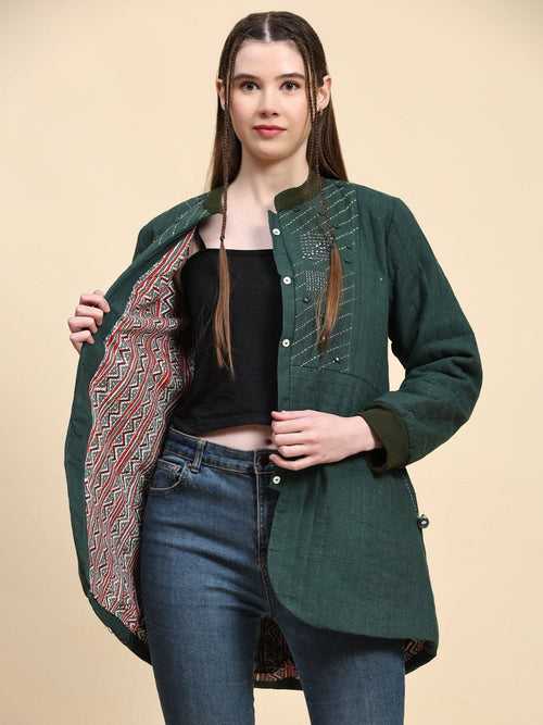 Emerald Green Khadi Cotton Jacket