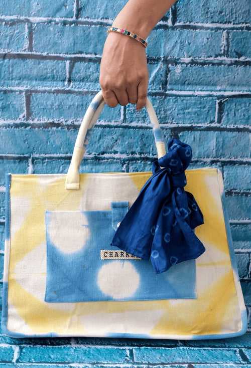 Yellow & Blue Tote Bag