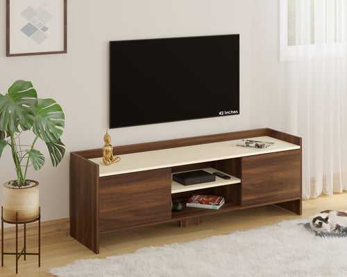 Charley Tv unit (Eessentia Range, Brown Maple & Beige)