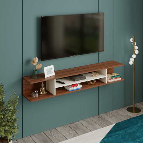 Sanque Tv Unit large (Premyrr range, Walnut & White)