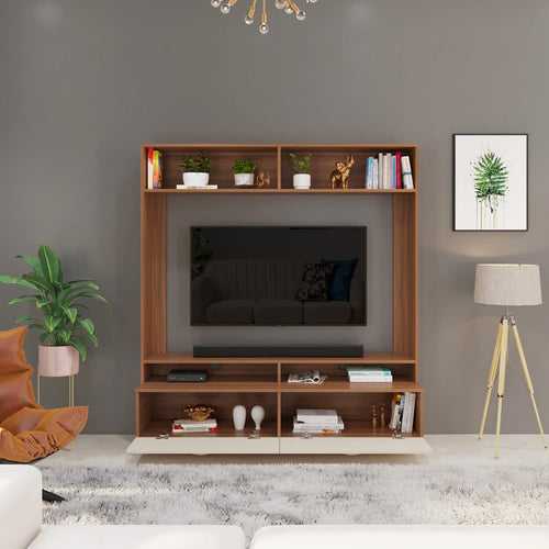 Dartix Tv Entertainment Wall Unit with Storage Compartments, Ideal for up to 50"