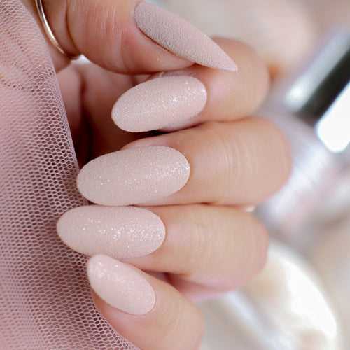 DeBelle Gel Nail Lacquer Aries- (Light Dusty Pink Glitter Nail Polish ), 8ml