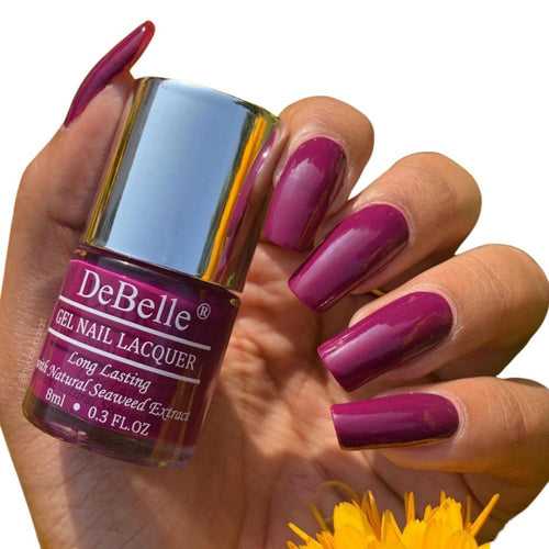 DeBelle Gel Nail Lacquer Luxe Lotus - (Deep Magenta Nail Polish), 8ml