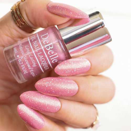 DeBelle Gel Nail Lacquer Magnetic Madelyn (Pink Mauve with Holo Glitters Nail Polish), 6 ml