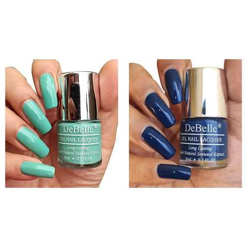 DeBelle Gel Nail Lacquers Combo of 2(French Hydrangea, Bleu Allure )