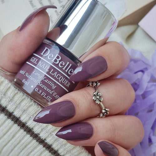 DeBelle Gel Nail Lacquer Pretty Petunia - (Vintage Mauve Nail Polish), 8ml