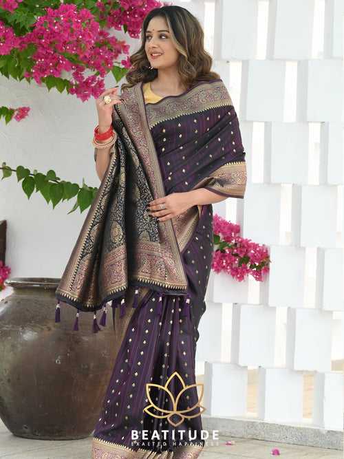 Purple Woven Banarasi Saree