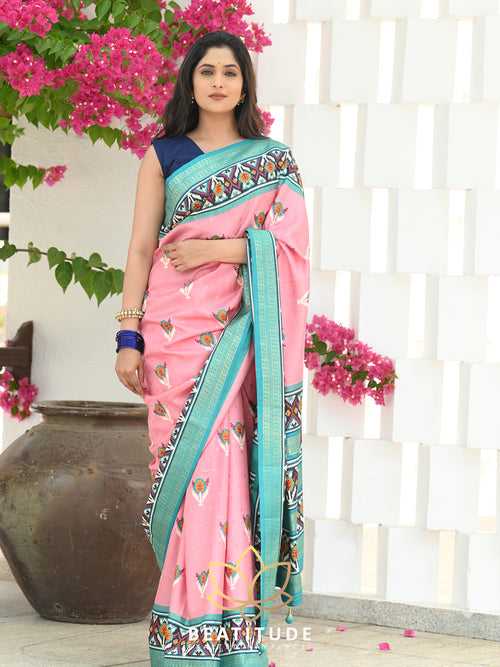 Pink Woven Patola Saree