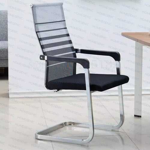 Homegenic S Type Cantilever Mesh Office Visitor Chairs (Stainless Steel) Rectangular Pipe