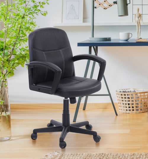 Nilkamal Mayor Low Back Office Chair (Black)