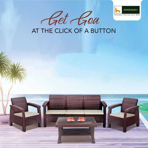 Nilkamal Goa Sofa Three, Two, One Seater & Complete Sofa Set (Season Rust Brown)