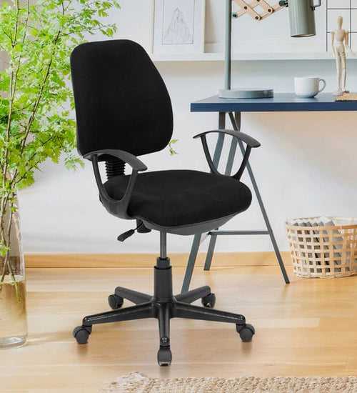 Nilkamal Mars Mid Back Ergonomic Fabric Chair (Black)