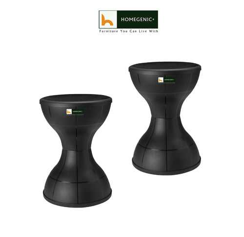 Nilkamal Plastic Stool Set of 02 (Black)