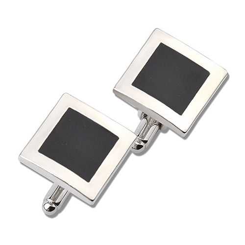 Black Enamel Square Cufflinks