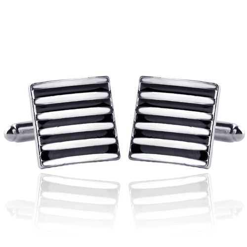 Enamel Striped Square Cufflinks