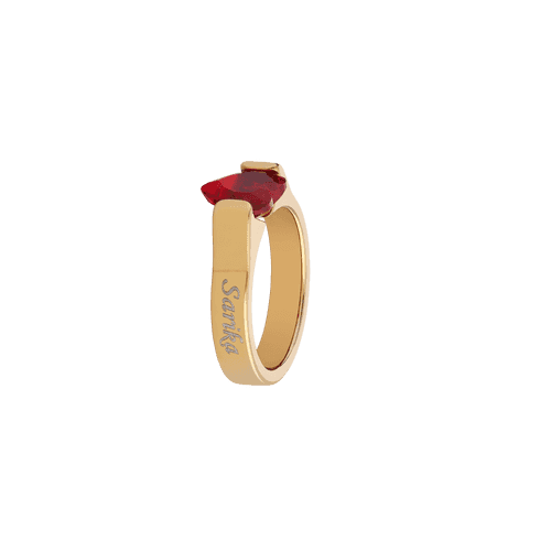 Ring with Red Heart Stone
