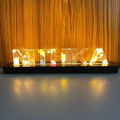 Handcrafted Resin Alphabet Name LED Lamp Stand