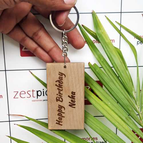 Rectangle Wooden Keychain