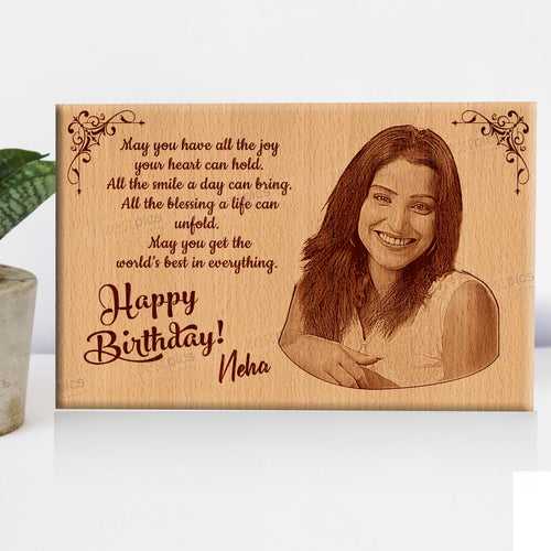 Birthday Personalized Engraved Wooden Photo Frame