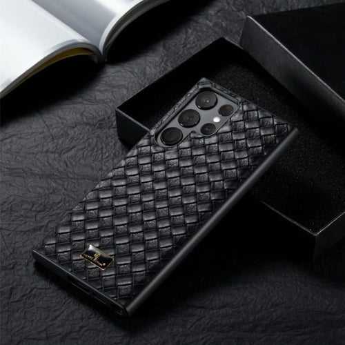 Woven Grid Premium Leather Cover