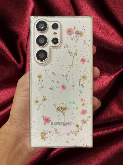 Real Cosmos Floral Glitter Cover
